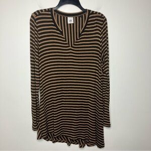 Cabi striped asymmetrical tunic top long‎ sleeve size medium